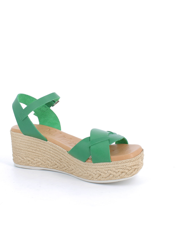 Sandales Nu-pieds Vintage Kowalski – Taille 38, Couleur Vert Pomme Et Bleu, Petits Talons – Occasion, Cuir, Style Rétro