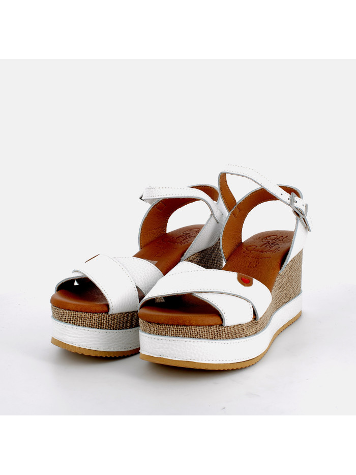 Chaussures Compensées Cuir JB Martin Sable/blanc Taille 39 - Occasion Très Bon état, Mocassin