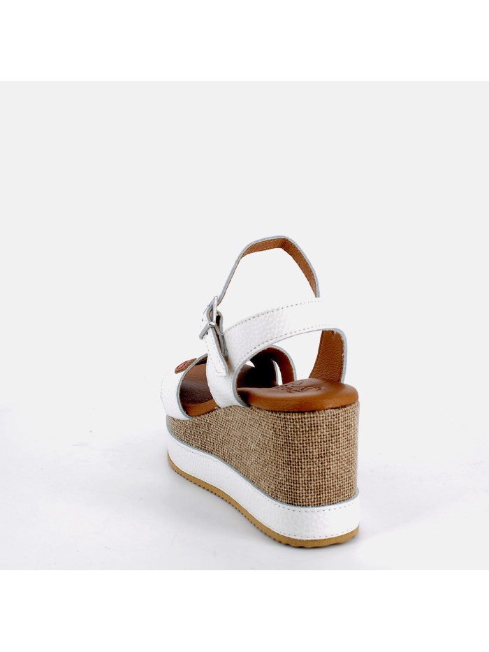 Chaussures JB MARTIN En Cuir Sable Blanc - Taille 39 - Léger Compensé - Occasion Très Bon État