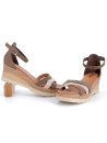 Sandales compensées Wikers marron en cuir