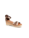 Sandales compensées Wikers marron en cuir