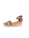 Sandales compensées Wikers marron en cuir