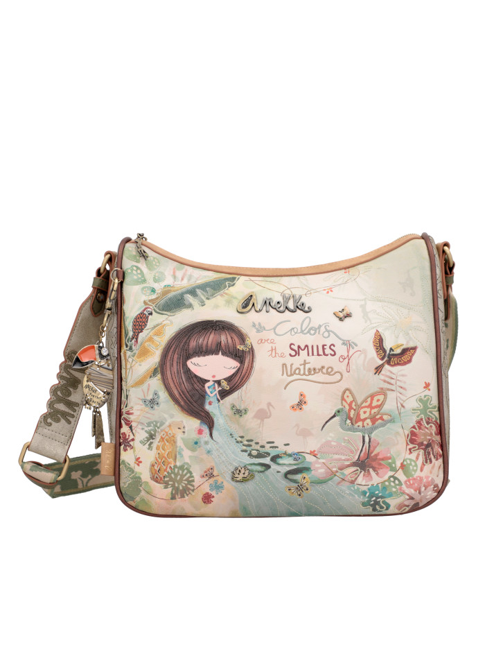 Sac à Main Anekke Memories Sippy-Bag - Taille M/L - Multicolore Beige/Vieux Rose - Neuf