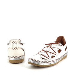 Chaussures ouvertes en cuir creme melinnew Coco Abricot