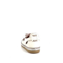 Chaussures ouvertes en cuir creme melinnew Coco Abricot
