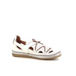 Chaussures ouvertes en cuir creme melinnew Coco Abricot