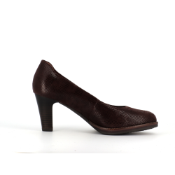 escarpin marron en cuir