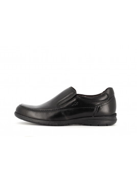 mocassin noir en cuir