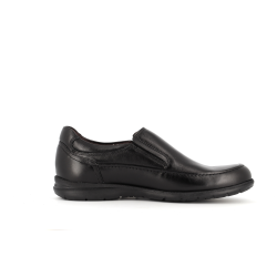 mocassin noir en cuir