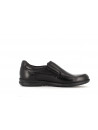 mocassin noir en cuir