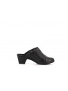 sabot noire a talon en cuir
