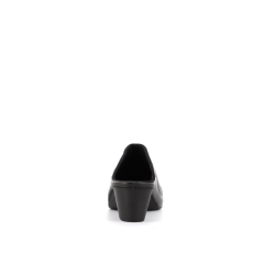sabot noire a talon en cuir