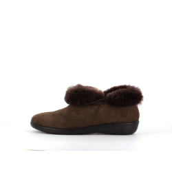 chausson marron doublé laine