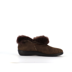 chausson marron doublé laine