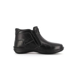 basket montante noir en cuir