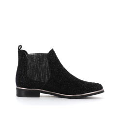 boots noir brillant en cuir