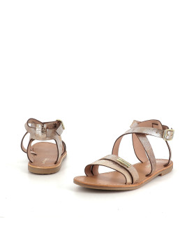 Sandales en cuir or argenté Les Tropéziennes