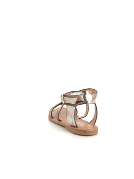 Sandales en cuir or argenté Les Tropéziennes