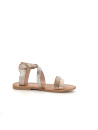 Sandales en cuir or argenté Les Tropéziennes