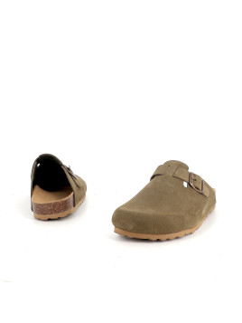 Mules en cuir kaki I Am