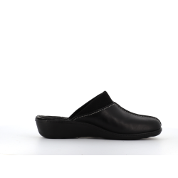 chausson noir en cuir