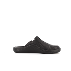 chausson noir en cuir