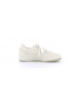 Basket blanche en cuir brandy