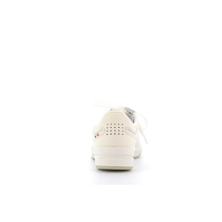 Basket blanche en cuir brandy