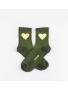 Chaussettes coton vertes et coeur