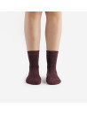 Chaussettes lurex unies bordeaux et broderie Victoria