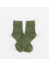 Chaussettes lurex unies kaki et broderie Victoria