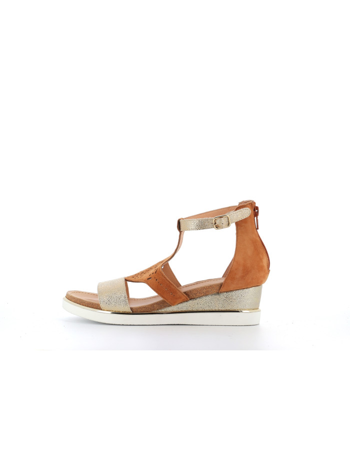 Sandales Bally Vintage Compensées – Cuir Velours Marron Cognac, Taille 39.5, Neuves Sans Emballage