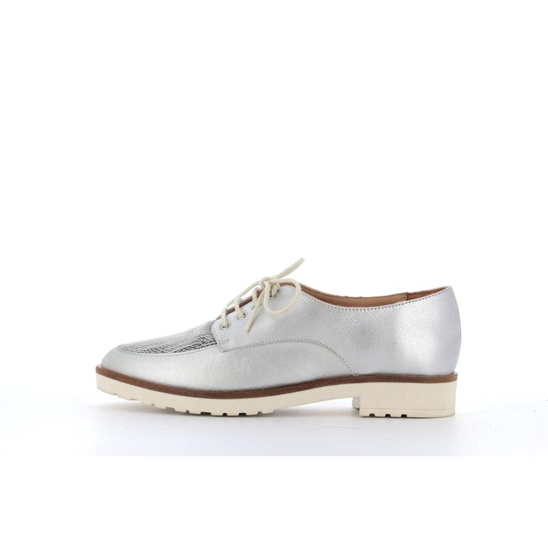 Derby argent en cuir funny