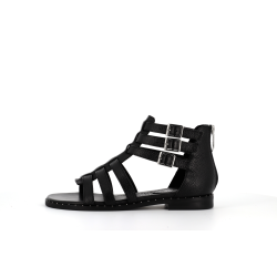 spartiate en cuir noir