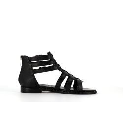 spartiate en cuir noir