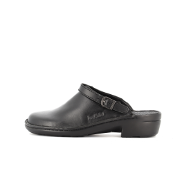 sabot noir en cuir
