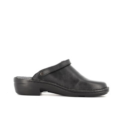 sabot noir en cuir