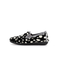 chausson noir et blanc en laine