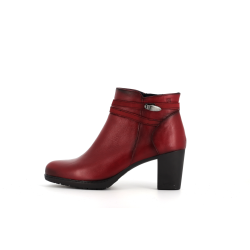 Bottine en cuir rouge