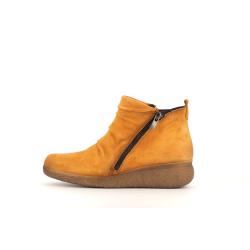 Basket montante jaune en cuir