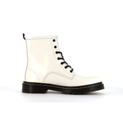 Bottine blanche en cuir
