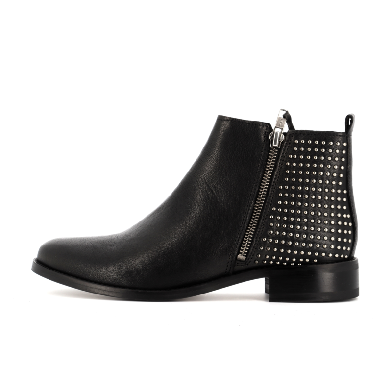 Bottine noir en cuir