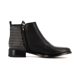 Bottine noir en cuir
