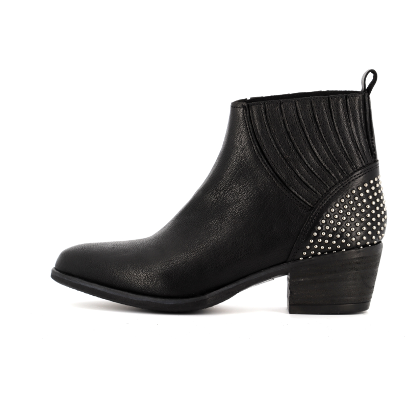Bottine noir en cuir