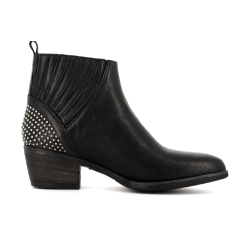 Bottine noir en cuir