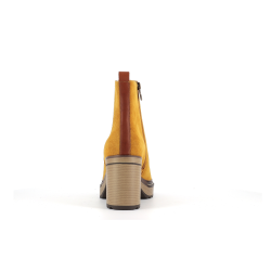 Bottine jaune en cuir