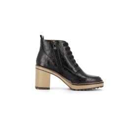 Botitne noir en cuir