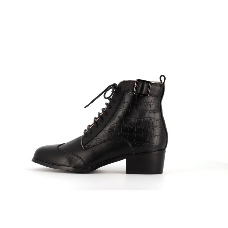 Bottine noir en cuir Tonka