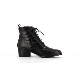 Bottine noir en cuir Tonka