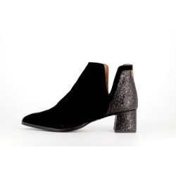 Bottine noir en cuir